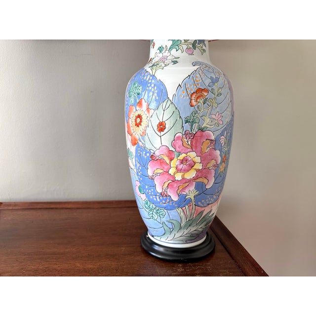 Pair of Vintage Tobacco Leaf Design Lamps With Fabric Shades For Sale In Greenville, SC - Image 6 of 10