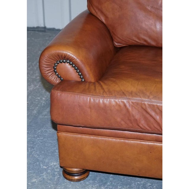 Animal Skin Tan Leather Cordoba Two-Seater Sofa from Tetrad For Sale - Image 7 of 18