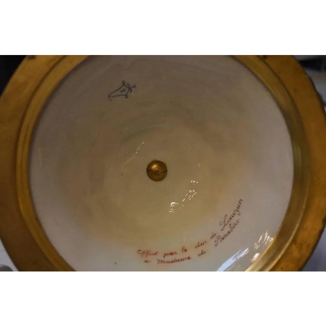 Late 19th Century Oversized Blue Royal Hand-Painted Sevres Lidded Vase For Sale - Image 10 of 11