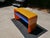 1990s 1990s Postmodern Multi-Color Glass Waterfall Console Table With Removable Shelf For Sale - Image 5 of 9