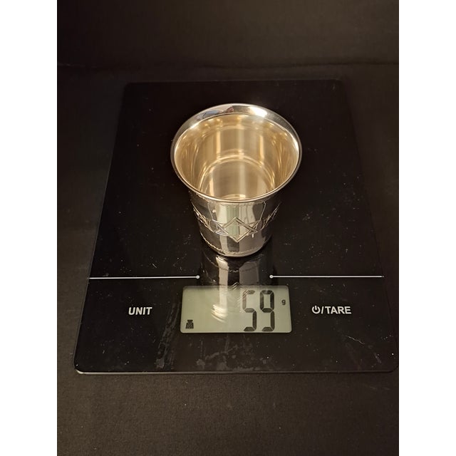 Vintage Sterling Silver Kiddush Cup Star of David Engraved Judaica Tumbler For Sale - Image 18 of 18
