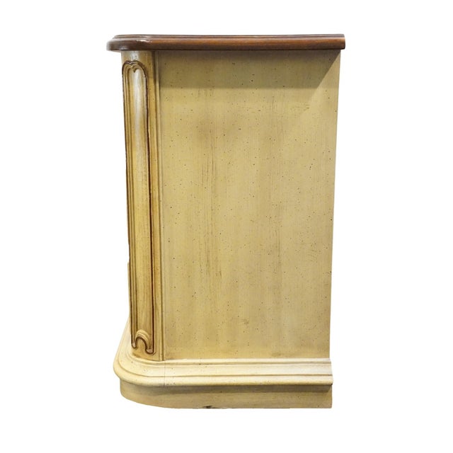 Stanley Furniture Solid Pecan Antiqued Yellow Cream Painted Mediterranean 73" Triple Door Dresser 4723-05 For Sale - Image 12 of 15