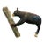 1940s Americana Folk Art Hand-Carved Wood Bear Statue For Sale