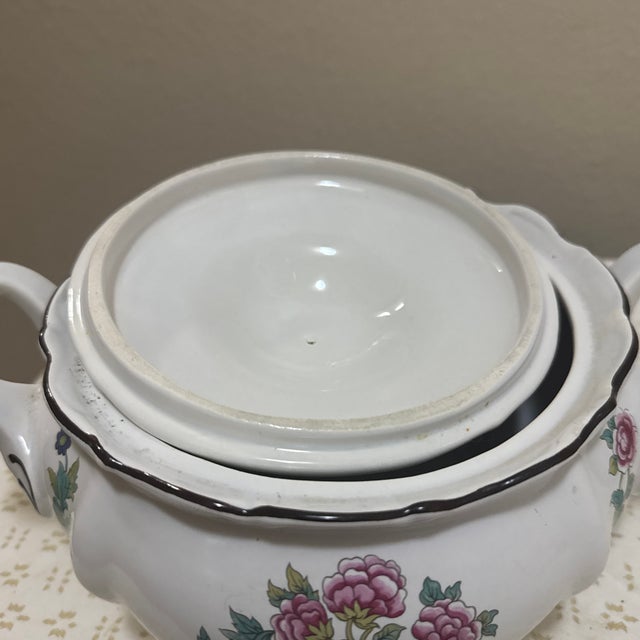 Vintage Tureen With Floral Design by Verart Artesania Ceramica Spain For Sale In New Orleans - Image 6 of 11