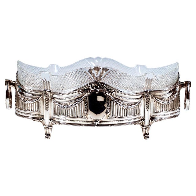 Silver Art Nouveau Silver Jardiniere with Cut Glass Liner by Wilhelm Binder, Germany, 1900 For Sale - Image 8 of 8