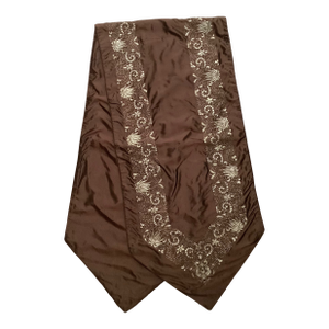 Asian Metallic Embroidered Silk Throw /Table Runner