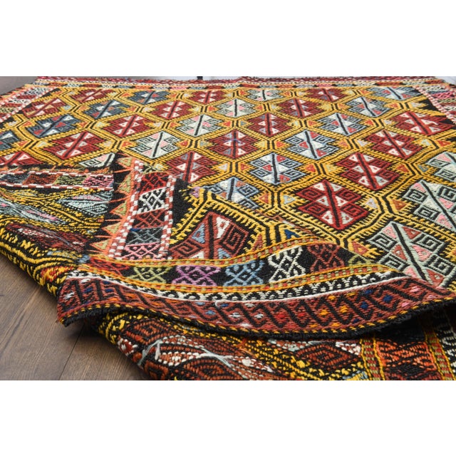 Turkish Vintage Turkish Oushak Handmade Wool & Cotton Red Area Rug For Sale - Image 3 of 12