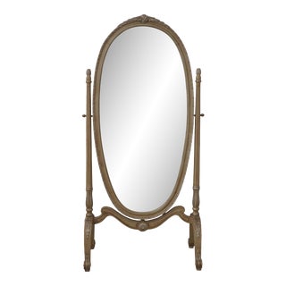 Venetian Crackle Painted Finish Cheval Dressing Mirror For Sale