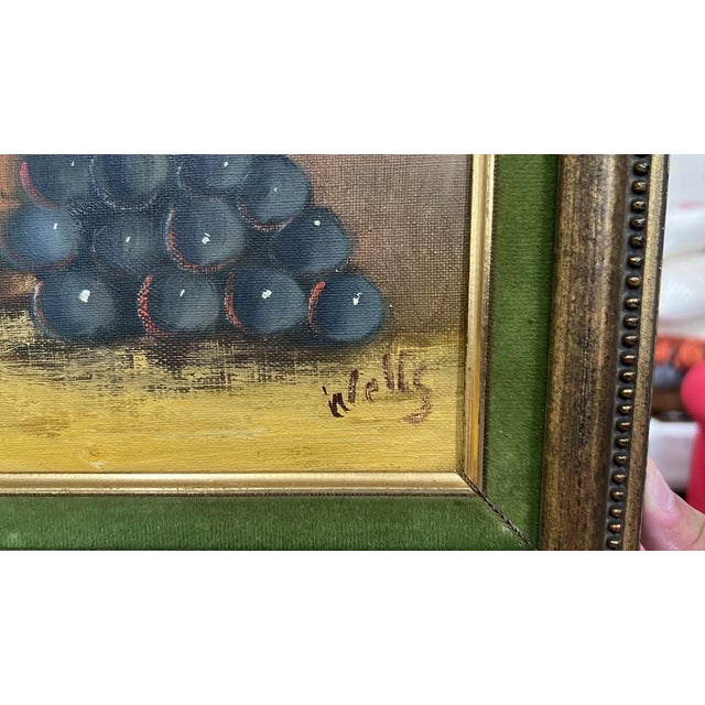 Traditional Framed Fruit & Wine Still Life Painting For Sale - Image 3 of 4