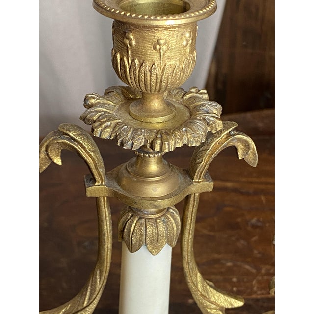 Antique French Bronze and Marble Candleholders from Befos, Set of 2 For Sale - Image 14 of 18