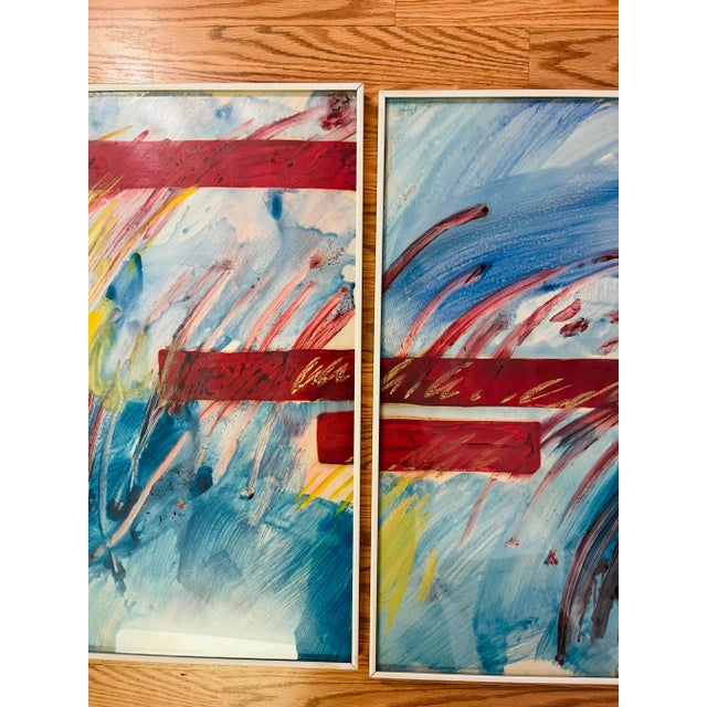 Postmodern Postmodern Abstract Triptych, Framed For Sale - Image 3 of 5