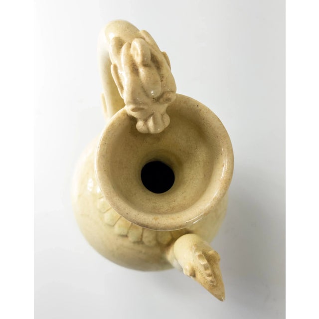 Cream 20th Century Decorative Chinese Tang Song Style Chinese Chinoiserie Ewer For Sale - Image 8 of 12