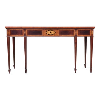 Hekman Inlaid Flame Mahogany Federal Style Console Entry Way Table For Sale