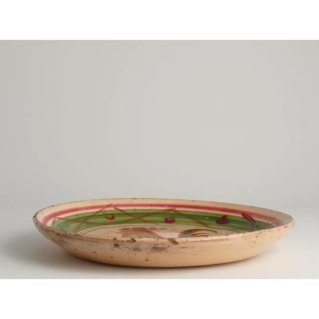 19th Century Swedish Folk Art Milk Bowl with Rooster Motif For Sale - Image 5 of 10