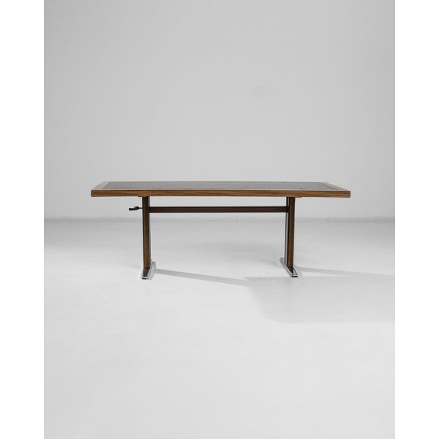 20th Century Scandinavian Metal Coffee Table with Wooden Top For Sale - Image 16 of 18