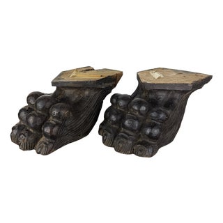 Large Italian Architectural Salvage Lion Feet, Set of 2 For Sale