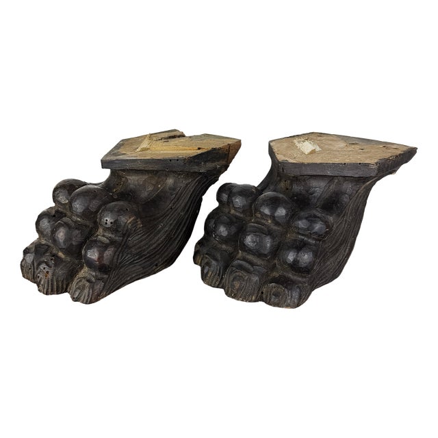 Large Italian Architectural Salvage Lion Feet, Set of 2 For Sale