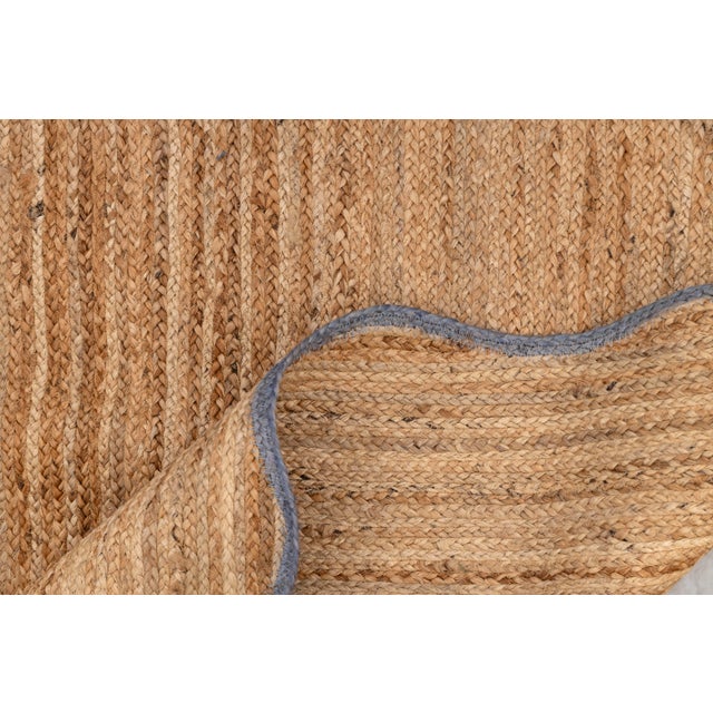 9x12Ft. Grey Wave Scallop Jute Rug For Sale - Image 6 of 12