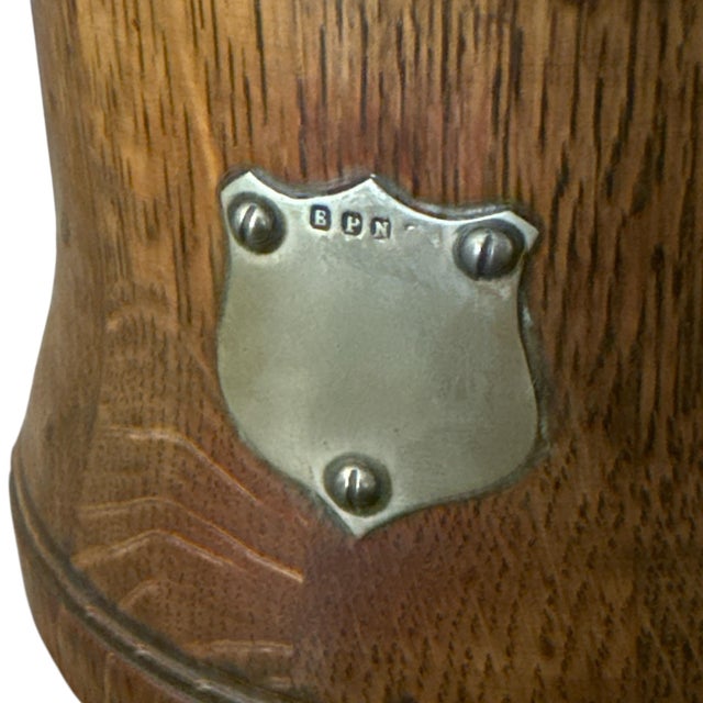 Antique English Oak Biscuit Barrel C. 1890-1910 For Sale - Image 4 of 8