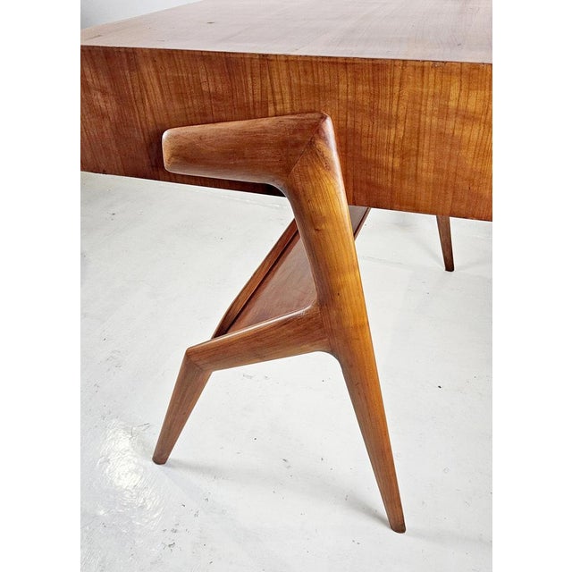Wood Mid-Century Handmade Wood Desk, Italy, 1950s For Sale - Image 7 of 15