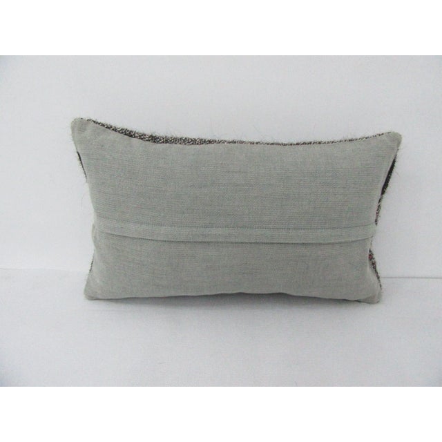 Traditional Gray & Brown Kilim Pillow For Sale - Image 3 of 4