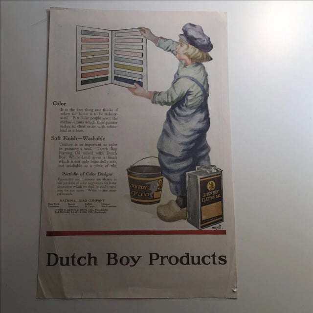 An estate sale find of antique car advertisement from the 1920s that is perfect for a child's room. Ready for framing....