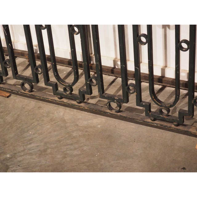 Antique French Wrought Iron Railing Console With Shellstone Top | Chairish