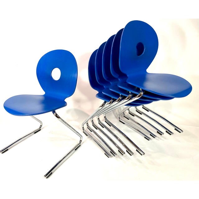 Pantoflex Cantilever Chairs by Verner Panton for VS, 1990s, Set of 6 For Sale - Image 15 of 18