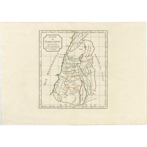 Judee Ou Terre Sainte Map of the Holy Land and Jerusalem, 1806 For Sale