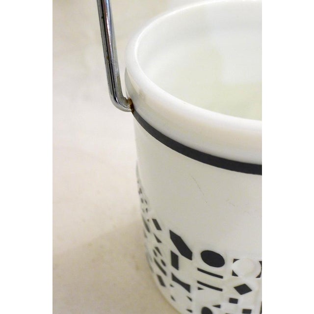 Metal Vintage Opaline Ice Bucket, 1960 For Sale - Image 7 of 10
