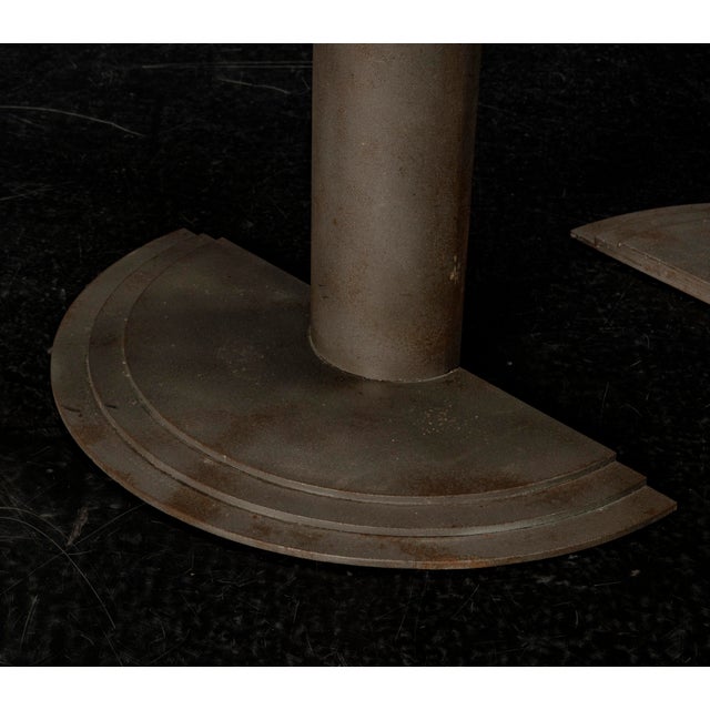 Postmodern Style Steel and Oak Console Tables, 1980s, Set of 2 For Sale - Image 13 of 18