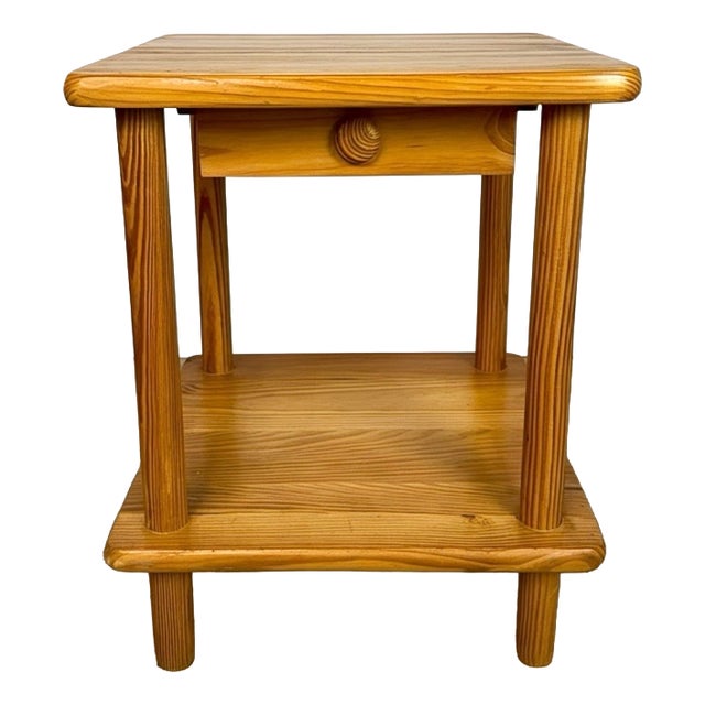 Scandinavian Bedside Table in Pine, 1980s For Sale