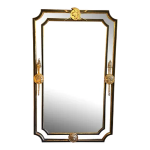 1960s Italian Neoclassical Style Ebonized and Giltwood Mirror