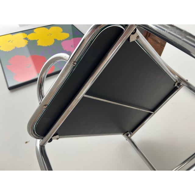 Art Deco Chromed Steel Bar Cart by Robert Mallet-Stevens, France, 1925 For Sale - Image 9 of 18