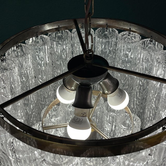 Metal Murano Chandelier Tronchi by Venini, Italy, 1960s For Sale - Image 7 of 18