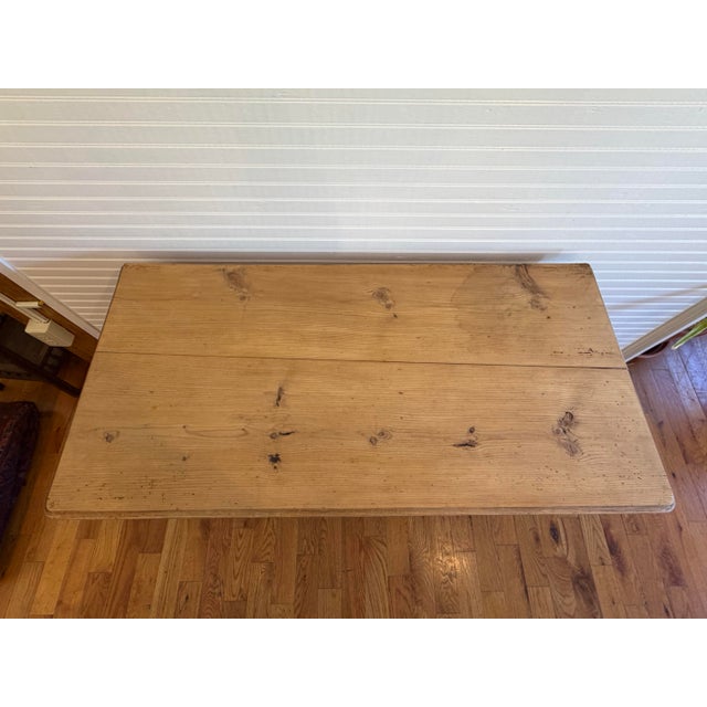 Goldenrod Antique European Pine Desk For Sale - Image 8 of 12