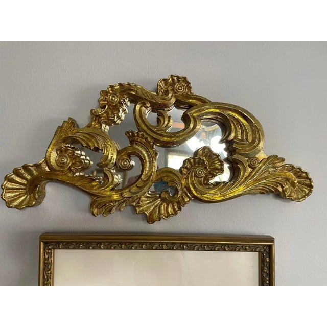 Vintage Gilded Decorative Scroll Mirror Wall Swags - a Pair For Sale - Image 11 of 12