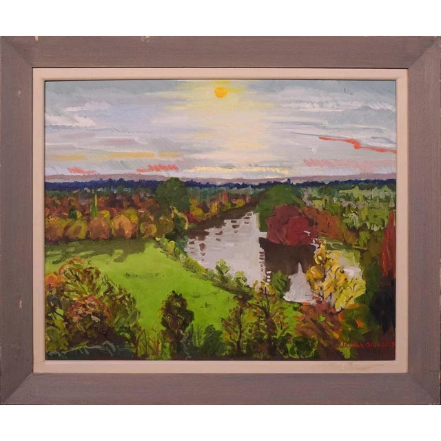 Jackson, Richmond Terrace, Autumn Sunset, 20th Century, Oil on Board, Framed For Sale - Image 8 of 8
