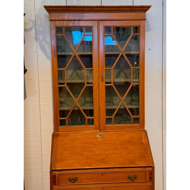 19th Century English Pine Secretary Bookcase For Sale - Image 4 of 18