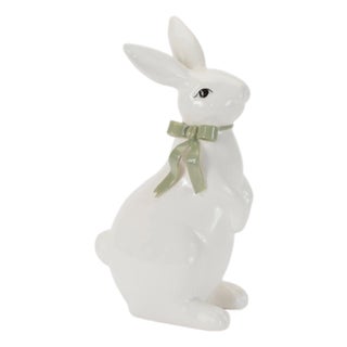 Rabbit Figurine with Bow (Set of 2) For Sale
