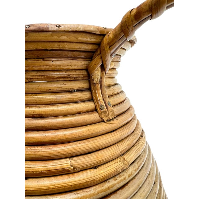 French Pencil Reed Rattan Vase, 1950s For Sale - Image 15 of 18