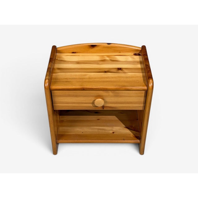 Brown Swedish Modern, Bedside Tables, Knotty Pine, Sweden, 1960s For Sale - Image 8 of 11