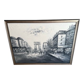 1930s Caroline Burnett Hand Painted Oil Painting on Canvas, Signed For Sale