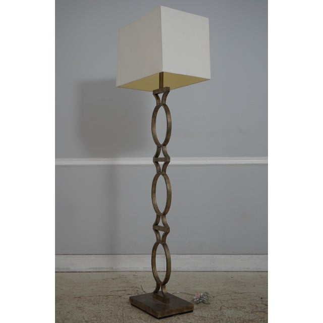 Mid-Century Modern 1980s Owen Ringed Mid Century Modern Brutalist Floor Lamps - Pair For Sale - Image 3 of 11