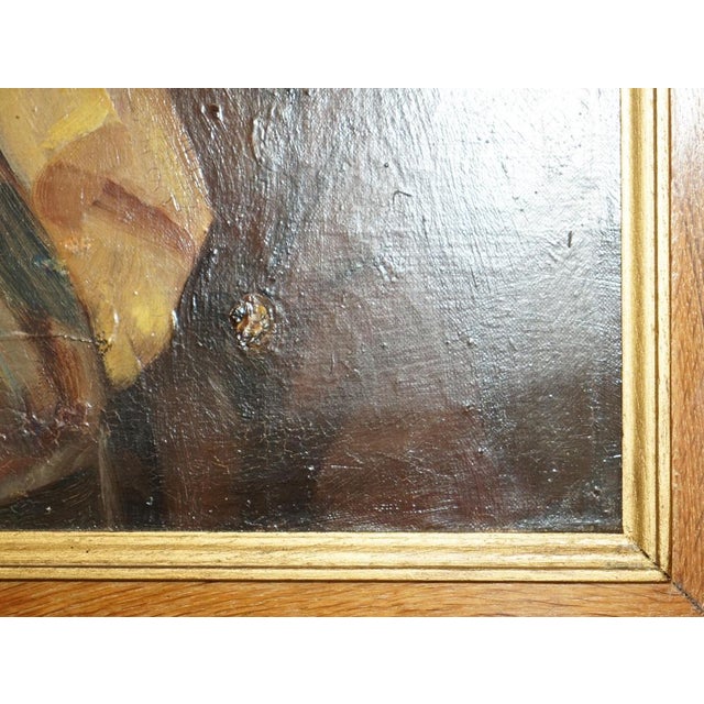 Cream French Napoleon III Artist, Gentleman in Headscarf, 1860, Oil Painting, Framed For Sale - Image 8 of 18