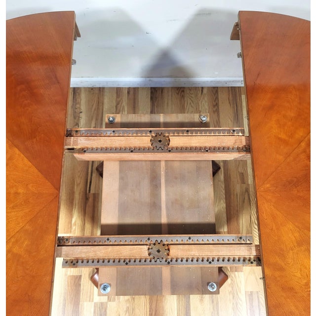 Vintage Cherry Neoclassical Biedermeier Style Dining Table +2 Leaves Ethan Allen For Sale - Image 14 of 18