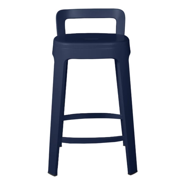 RS Barcelona Ombra Counter Stool With Backrest, Blue For Sale