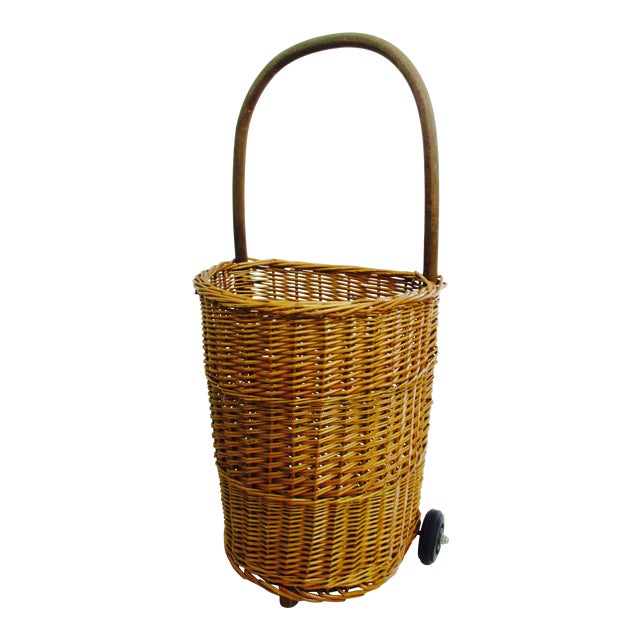 Boho Chic Rattan Wicker Farmers Market Basket Chairish