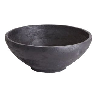 Nox Black Handcrafted Mango Wood Serving Bowl For Sale