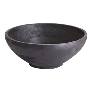 Nox Black Handcrafted Mango Wood Serving Bowl